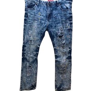 Rogue Vintage 2YK Distress Urban Streetwear Jeans.